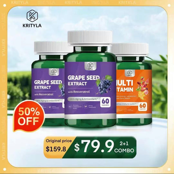 Mixed Pack: Grape Seed Extract + Multivitamin Pack (60 Capsules Each)